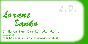 lorant danko business card